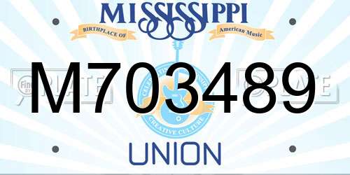 M703489 Mississippi License Plate