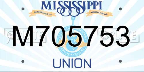 M705753 Mississippi License Plate