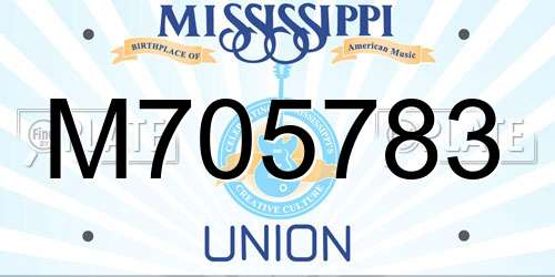 M705783 Mississippi License Plate