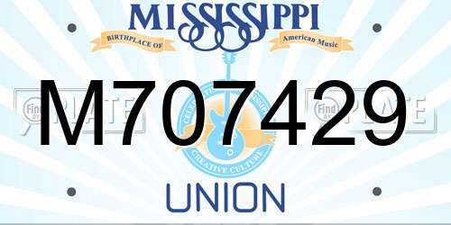 M707429 Mississippi License Plate