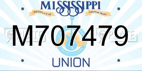 M707479 Mississippi License Plate