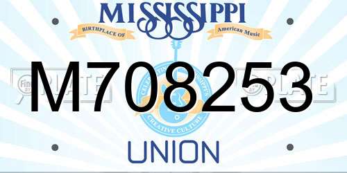 M708253 Mississippi License Plate