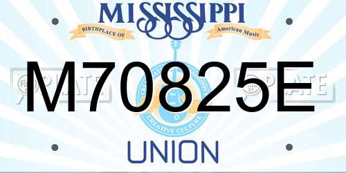 M70825E Mississippi License Plate