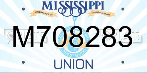 M708283 Mississippi License Plate