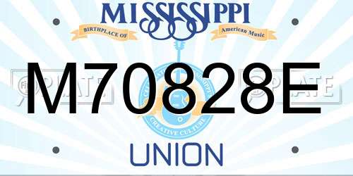 M70828E Mississippi License Plate