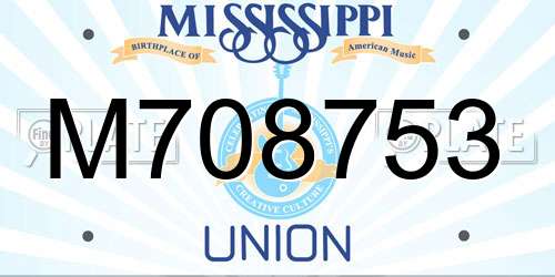 M708753 Mississippi License Plate