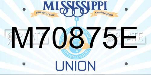 M70875E Mississippi License Plate
