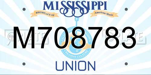 M708783 Mississippi License Plate