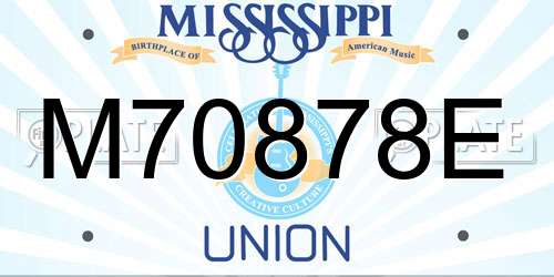 M70878E Mississippi License Plate