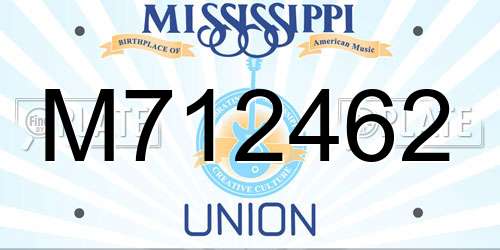 M712462 Mississippi License Plate