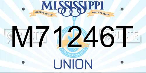 M71246T Mississippi License Plate