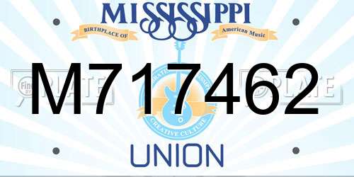 M717462 Mississippi License Plate