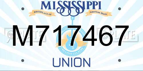 M717467 Mississippi License Plate