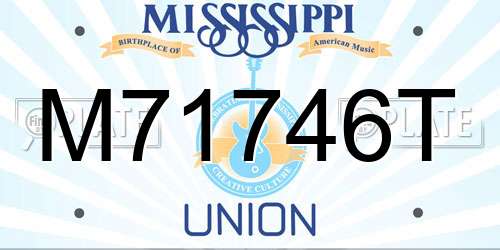 M71746T Mississippi License Plate