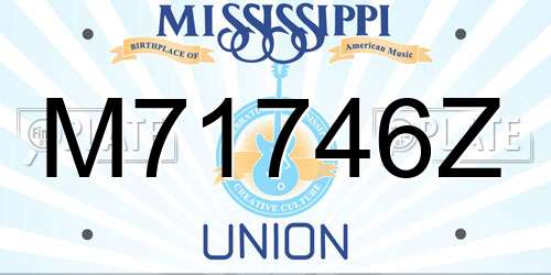 M71746Z Mississippi License Plate