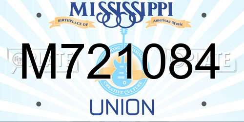 M721084 Mississippi License Plate