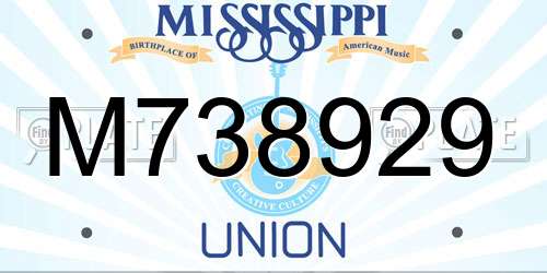 M738929 Mississippi License Plate