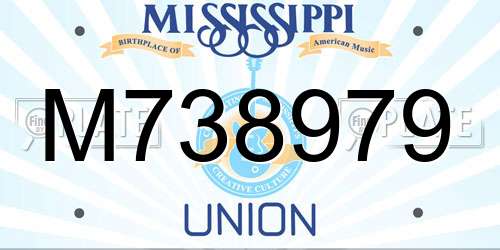 M738979 Mississippi License Plate