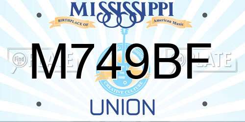 M749BF Mississippi License Plate