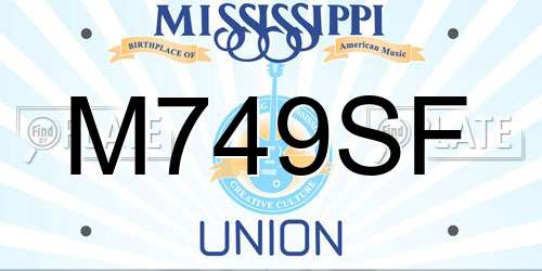 M749SF Mississippi License Plate