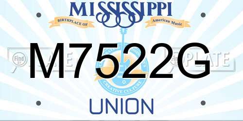 M7522G Mississippi License Plate