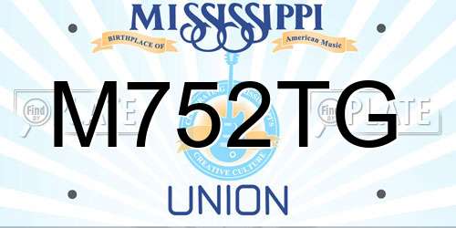 M752TG Mississippi License Plate
