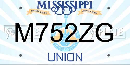 M752ZG Mississippi License Plate