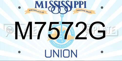 M7572G Mississippi License Plate