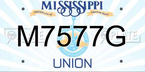 M7577G Mississippi License Plate