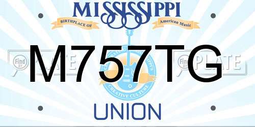 M757TG Mississippi License Plate