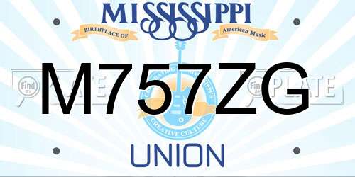 M757ZG Mississippi License Plate