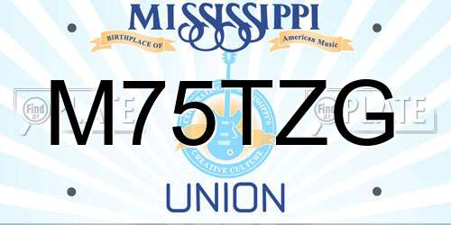 M75TZG Mississippi License Plate