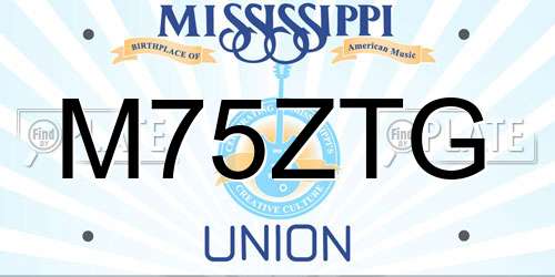M75ZTG Mississippi License Plate