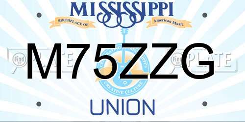 M75ZZG Mississippi License Plate