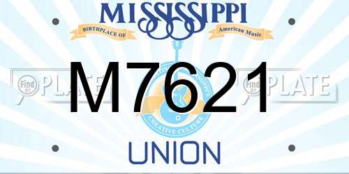 M7621 Mississippi License Plate
