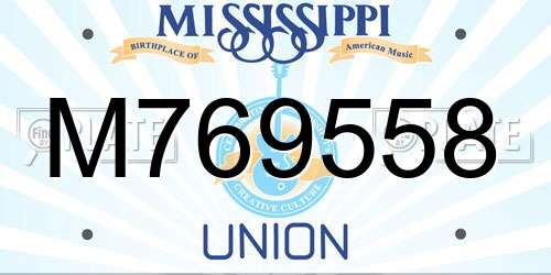 M769558 Mississippi License Plate