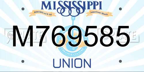 M769585 Mississippi License Plate
