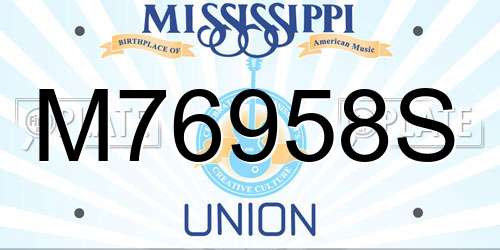 M76958S Mississippi License Plate