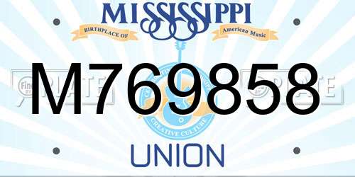 M769858 Mississippi License Plate