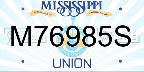 M76985S Mississippi License Plate