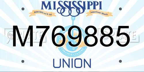 M769885 Mississippi License Plate