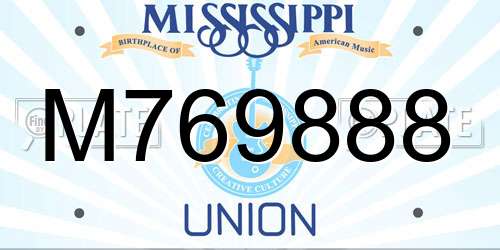 M769888 Mississippi License Plate