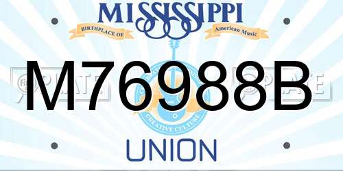 M76988B Mississippi License Plate