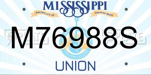 M76988S Mississippi License Plate