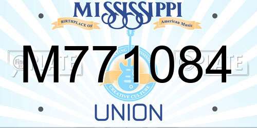 M771084 Mississippi License Plate