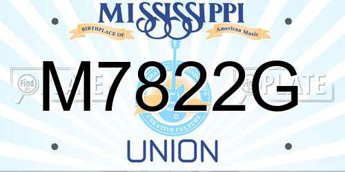 M7822G Mississippi License Plate