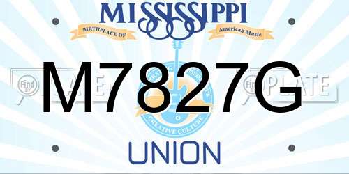 M7827G Mississippi License Plate