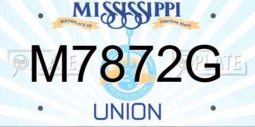 M7872G Mississippi License Plate