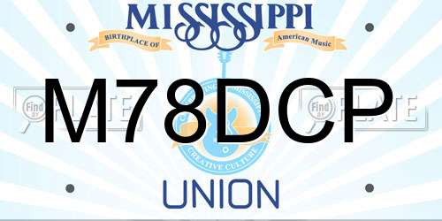 M78DCP Mississippi License Plate