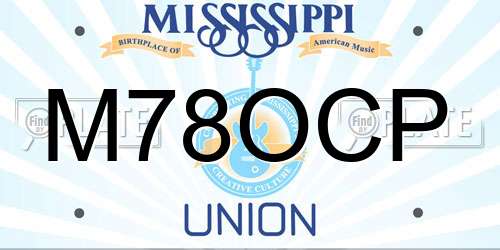 M78OCP Mississippi License Plate